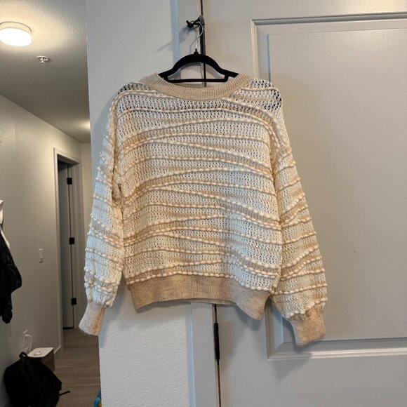 By‎ Anthropologie Open-Stitch Checkered Sweater - Picture 2 of 6